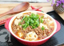 [Chế biến] &#8211; Mapo tofu &#8211; Đậu phụ xào thịt