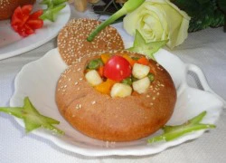 [Chế biến] - Bánh mì nhồi rau củ