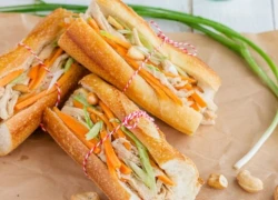 [Chế biến] - Bánh mỳ kẹp salad thịt gà