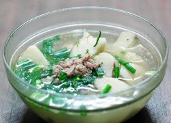 [Chế biến] - Canh khoai sọ nấu thịt băm