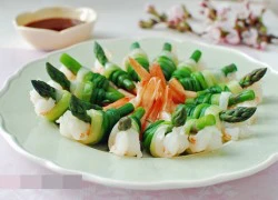 [Chế biến] - Hành cuộn tôm kiểu Hàn