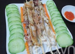 [Chế biến] - Mực xiên nướng