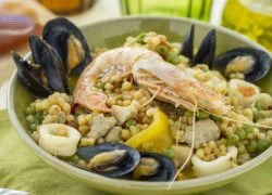 [Chế biến] - Súp hải sản Paella algherese Italy