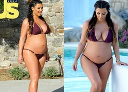 Bà bầu Kim Kardashian nóng bỏng với bikini