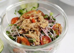 [Chế biến] - Salad cá ngừ ngâm ớt cải mầm