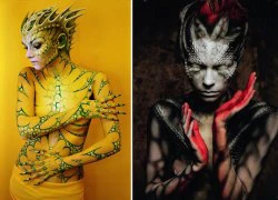 Cô gái hóa người ngoài hành tinh nhờ body painting