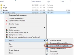Copy nội dung tập tin bằng chuột phải