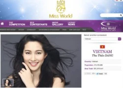 Hình ảnh Thu Thảo bất ngờ xuất hiện trên trang chủ của &#8220;Miss World&#8221;