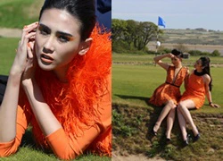 Hoàng Yến rực rỡ sắc cam trên sân golf Scotland