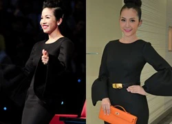 Mỹ Linh mặc váy "đụng" loạt sao Việt lên "ghế nóng" The Voice 2