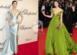 Phạm Băng Băng, Trương Vũ Kỳ cùng chọn 1 kiểu váy trên thảm đỏ Cannes 2013