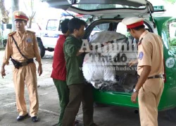 Rượt đuổi hơn 10km bắt xe taxi vận chuyển gần 100kg gỗ huê