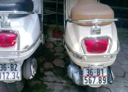 Xôn xao hai chiếc Vespa có biển số "siêu khủng"