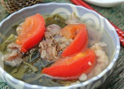 [Chế biến] - Canh cải chua nấu gân bò