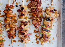 [Chế biến] - Gà xiên hành nướng sốt Yakitori kiểu Nhật