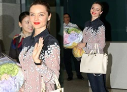 Miranda Kerr khoe chân thẳng tắp tại sân bay Hàn Quốc