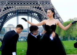 Ngô Thanh Vân thay váy dưới chân tháp Eiffel