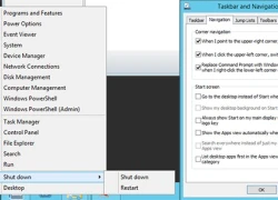Nút Start trên Windows 8.1 bổ sung lựa chọn khởi động, tắt máy