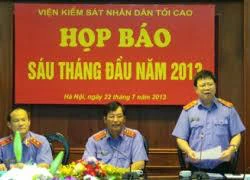 6 tháng đầu năm 2013, tội phạm về tham nhũng bị khởi tố tăng 5,7%