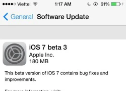 Apple tiếp tục cập nhật iOS 7 lên phiên bản beta 3
