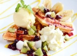 [Chế biến] - Kem trộn trái cây Waffle