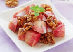 [Chế biến] - Salad đào với hạt óc chó