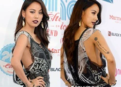 Lee Hyori khoe hình xăm, diện váy sexy trên thảm xanh Mnet