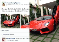 Tuấn Hưng khoe siêu xe Lamborghini Aventador