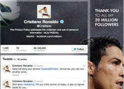 CR7 có 20 triệu fan trên mạng xã hội