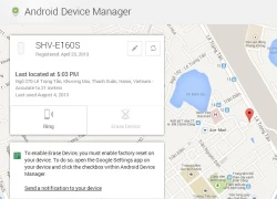 Đã có thể sử dụng dịch vụ chống trộm thiết bị Android của Google