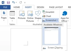 Hướng dẫn sử dụng công cụ Screenshot Tool trong Microsoft Word 2013
