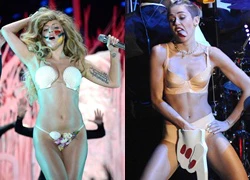 Lady Gaga, Miley Cyrus &#8216;thác loạn&#8217; trên sân khấu VMA