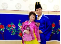 Vũ Hoàng Việt và bồ già đẹp đôi với trang phục hanbok Hàn Quốc