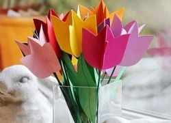 3 bước đơn giản làm hoa tulip giấy rực rỡ