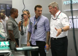 Becks bảnh bao tới Singapore xem F1