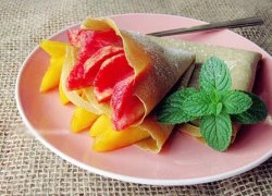 [Chế biến] - Crepe cuộn đào