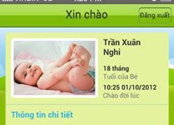 Nhật ký mặt trời bé thơ: Ứng dụng nuôi con dành cho những cặp vợ chồng trẻ