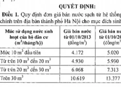 Hôm nay Hà Nội chính thức tăng giá nước sạch