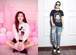 Hot girl, sao teen say 'điếu đổ' áo Mickey nhí nhố