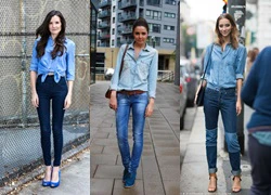 Mix cả cây denim on denim chất lừ xuống phố