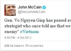 Nghị sĩ John McCain và hai lần gặp Tướng Giáp