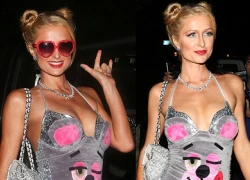 Paris Hilton hóa trang thành Miley Cyrus đi chơi Halloween