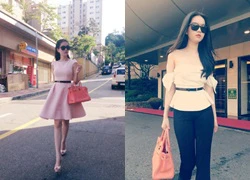 Street style quyến rũ của Ngọc Trinh trên đường phố Hàn Quốc