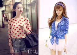 Style cho cô nàng yêu họa tiết chấm bi