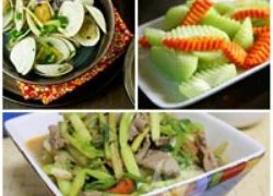 Thực đơn: Bò xào cần, su su luộc