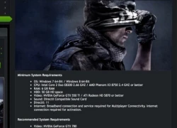 Call of Duty : Ghosts đang làm các fan phải khốn đốn vì đòi hỏi tới 6GB Ram ?