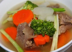 [Chế biến] - Soup gân bò hầm rau củ