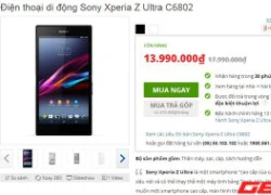 Xperia Z Ultra giảm giá sốc 4 triệu đồng tại Việt Nam