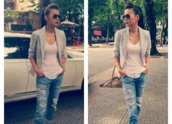 Cá tính với quần jeans rách