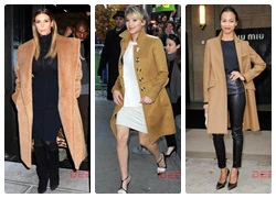 Camel coat sưởi ấm phố mùa đông